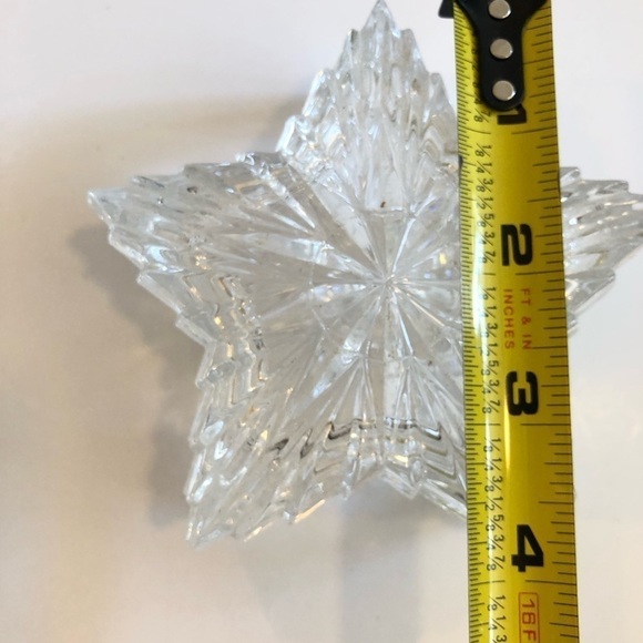 Vintage-Trinket Dish-American Crystal Collection-Star-Lid-Clear-Glad-Home Decor - Picture 3 of 4